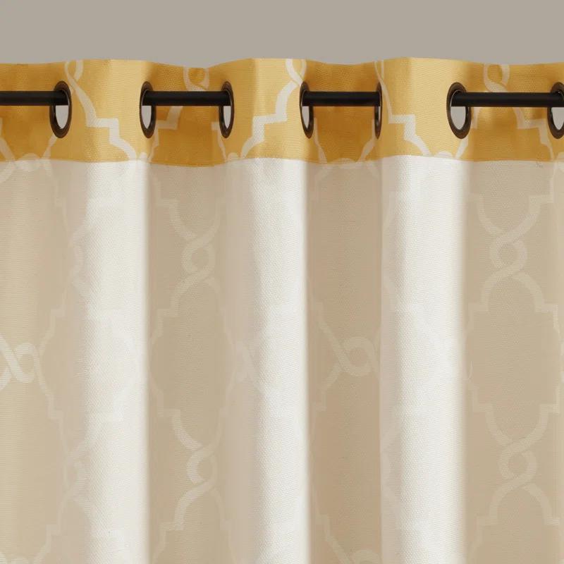 Madison Park Fretwork Print Grommet Top Single Window Curtain Panel