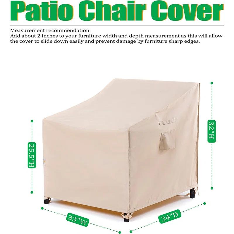 F&J Outdoors Premium Waterproof Outdoor Patio Chair Cover: Latest Rip-Stop Fabric, 3-Year Warranty