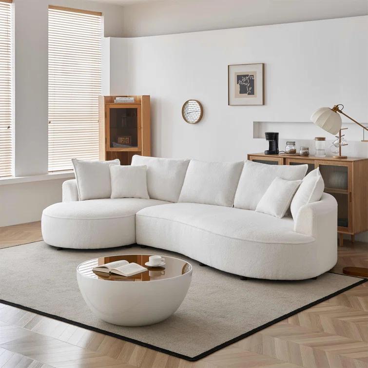 Excellent Future 122.8" Curved Sofa Modern Curved Couch Living Room Modular Sectional Sofa