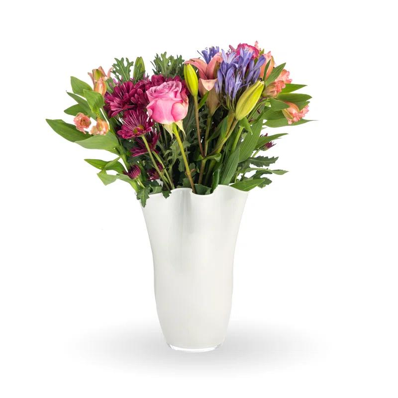 Ruffle Glass Table Vase