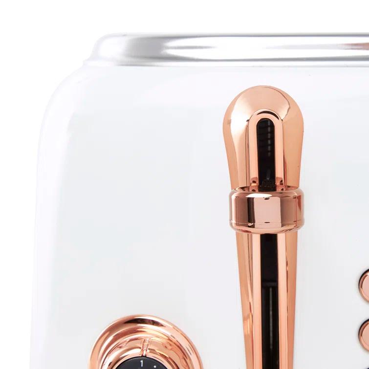 HADEN Heritage Ivory and Copper 4-Slice Toaster