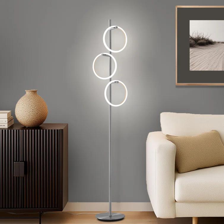 Brightech Saturn 66 in. Industrial 3-Light 3-Way Dimming LED Floor Lamp