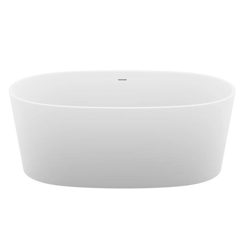 Roccia 62'' x 32'' Freestanding Soaking Solid Surface Bathtub
