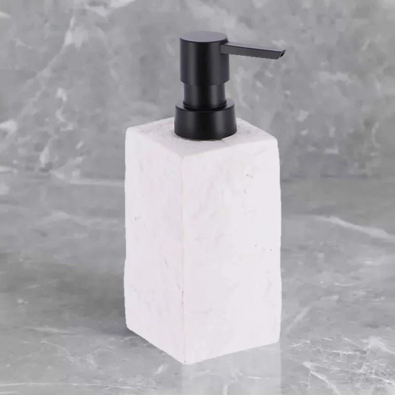 Evideco Stone Bath Square Resin Hand Soap & Lotion Dispenser