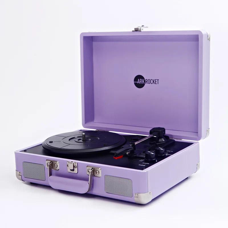 Arkrocket Audio Arkrocket Curiosity Bluetooth Turntable Retro Suitcase 3-Speed Record Player with Built-in Speakers
