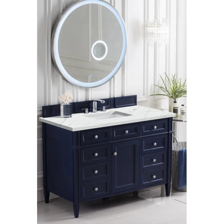James Martin Vanities Brittany 48" Victory Blue Single Vanity w/ 3 CM Ethereal Noctis Quartz Top