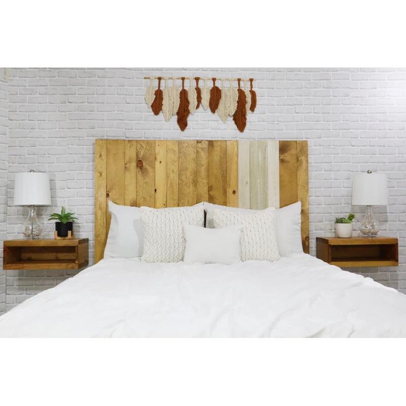 Loon Peak® Anaye Boho Euro Design Solid Wood Panel Headboard Floating Style - Wall Mount