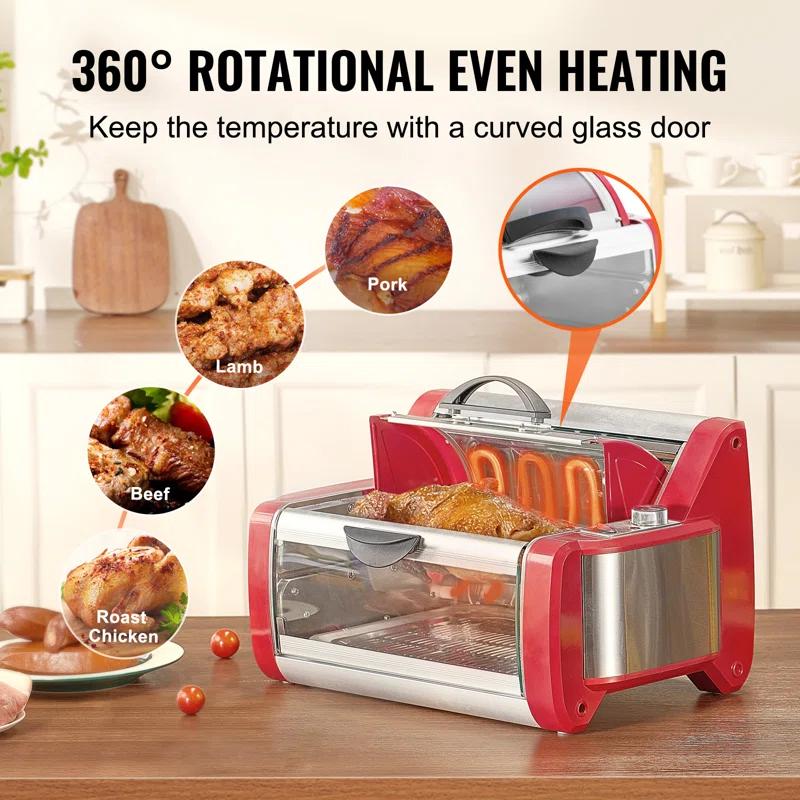 Stellweilan Tessberg Stainless Steel Shawarma Grill Machine Electric Gyro Rotisserie Doner