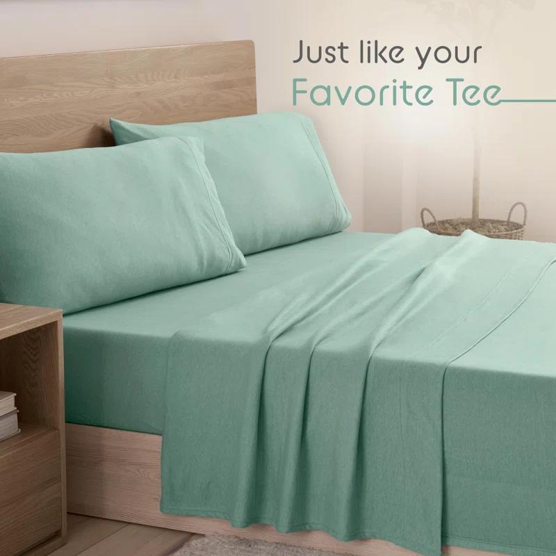 Vellux Vellux Solid Jersey Knit Sheets - Cotton Blend, Deep Pocket, Ultra Soft