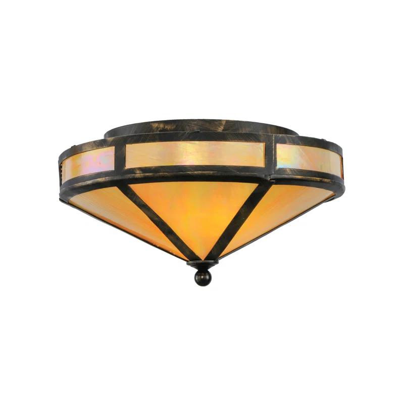 Meyda Lighting Rustic Lodge Glass Flush Mount