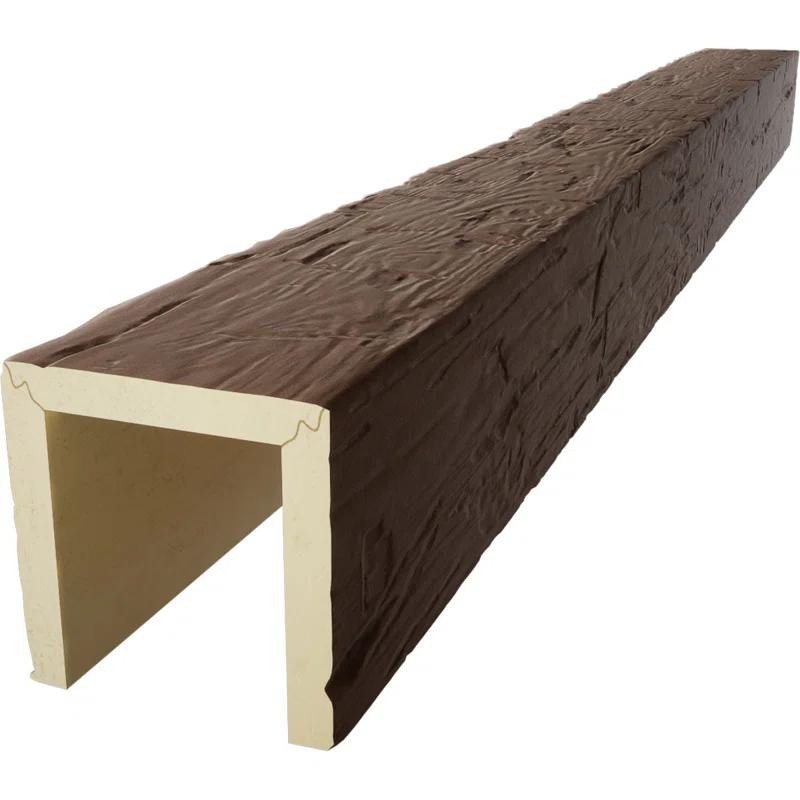 Ekena Millwork Hand Hewn Timberthane Faux Wood 3-Sided Ceiling Beam (U-beam)