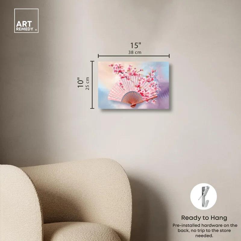 Art Remedy Elegant Japanese Fan Canvas Glam Livingroom Wall Art by Art Remedy