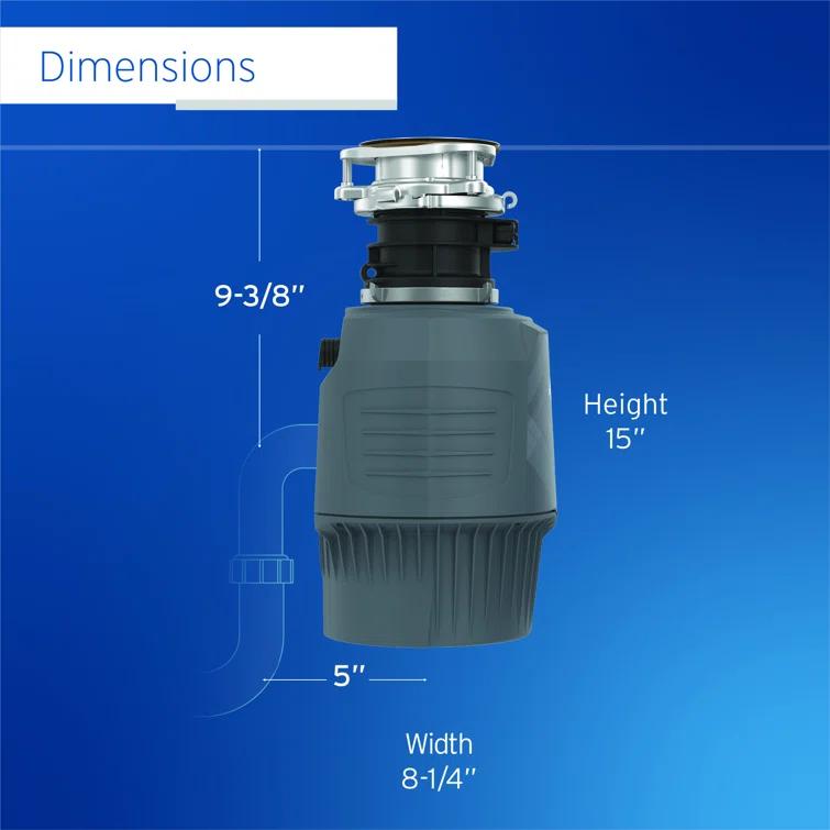 InSinkErator Evolution Cover Control 3/4 HP Garbage Disposal, Advanced Series Batch Feed Food Waste Disposer