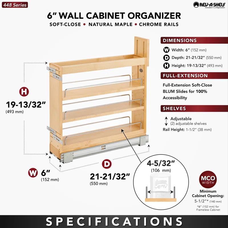 Rev-A-Shelf Door/ Drawer Base Cabinet Organizer Soft-Close