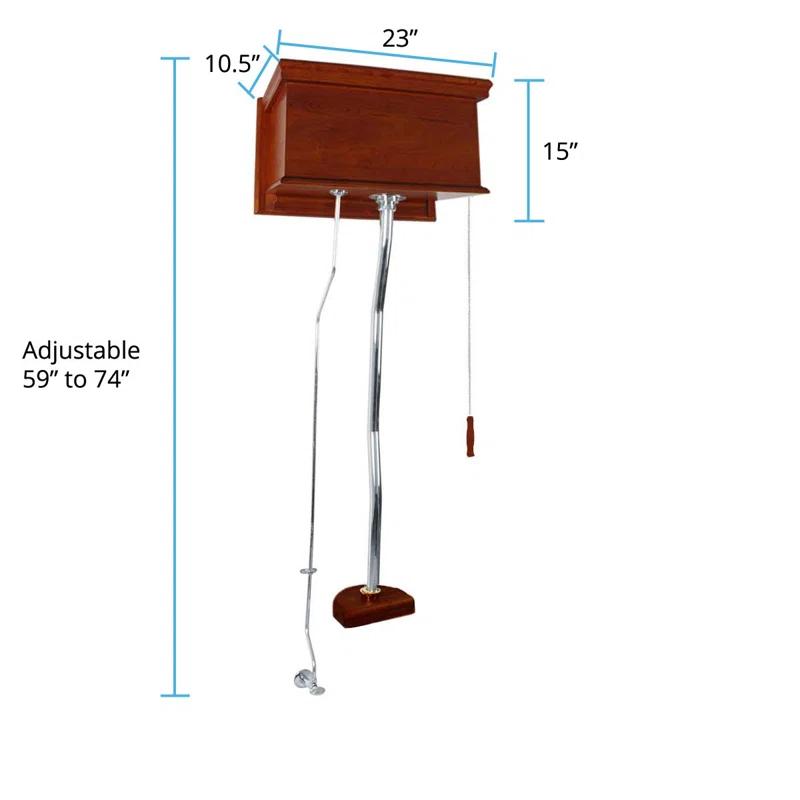 The Renovators Supply Inc. 21462 Flat High Tank Pull Chain Toe Top I let with Entry Pipe Conversion Kit