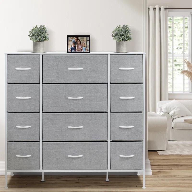Sorbus Sorbus 12 Drawers Dresser with Steel Frame and Wood Top