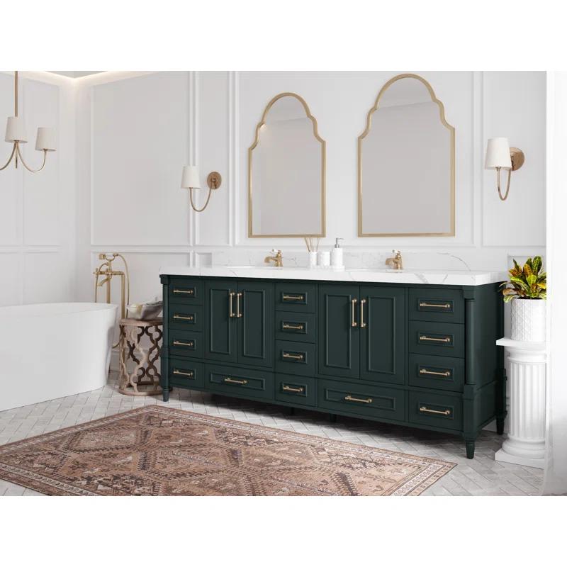 Willow Collections Aberdeen 84'' Double Bathroom Vanity with Quartz Top