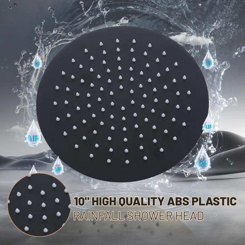 10 Inch Overhead Shower with 360° Rotatable Tub Spout Rough In Pressure Balance Valve Body