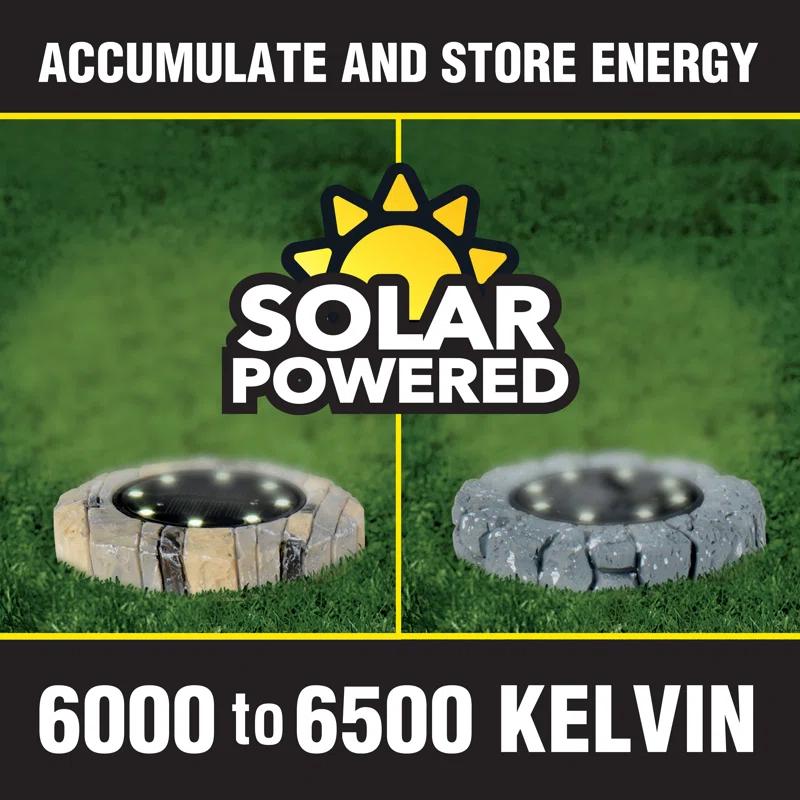 Bell + Howell Stone Low Voltage Solar Powered Integrated LED Pathway Light Pack (Set of 4)