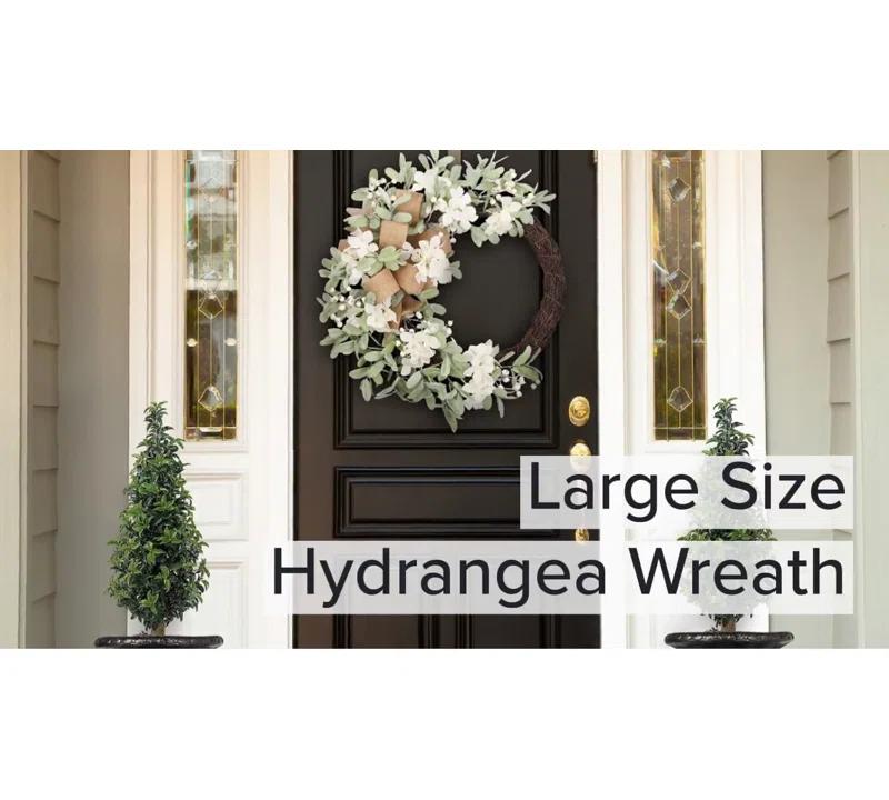 Haute Decor Faux Hydrangea 24'' Wreath