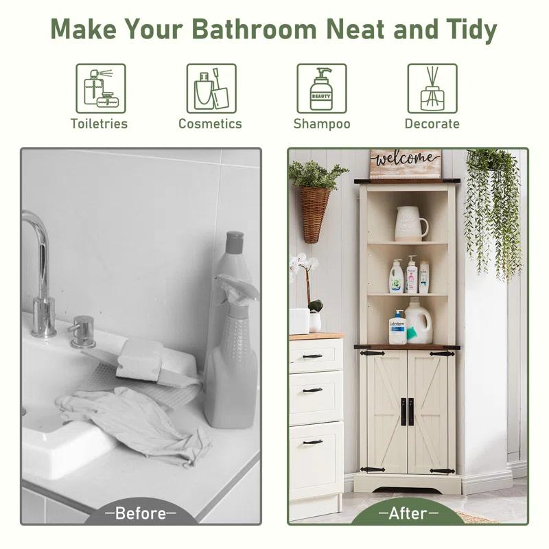 Farmhouse 5 Chest of Drawers, Tall Drawers Dresser with Sliding Barn Door