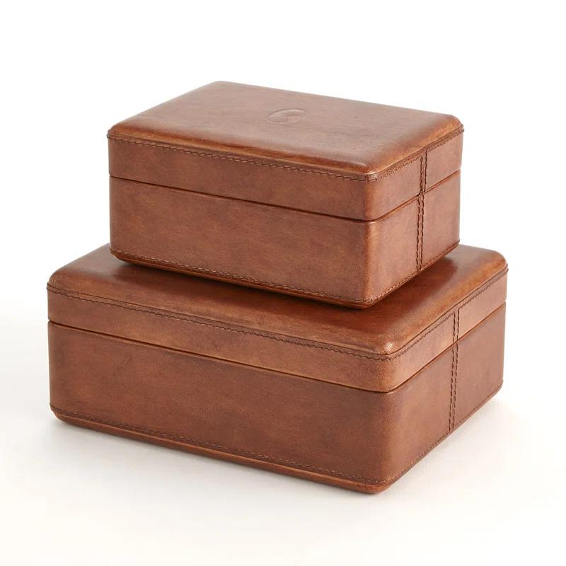 Global Views Signature Tobacco Covered Box-Lg