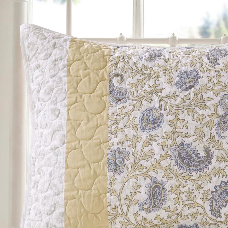 Madison Park Dawn 6 Piece Cotton Percale Quilt Set with Throw Pillows