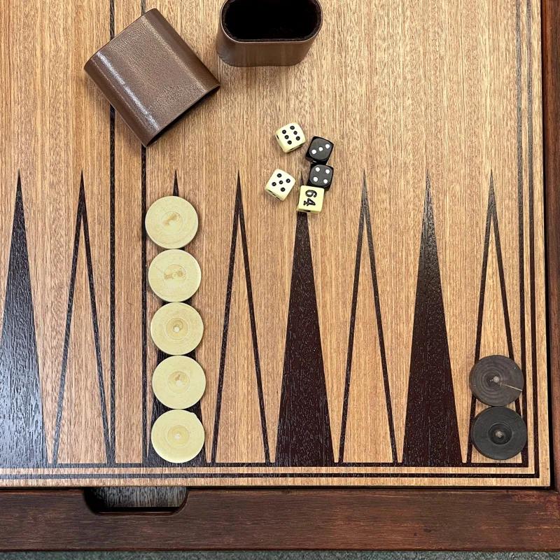 Sunnywood Wooden Chess Checkers and Backgammon 3 in 1 Combo Game Table Furniture Set, 25" x 25", 4" King