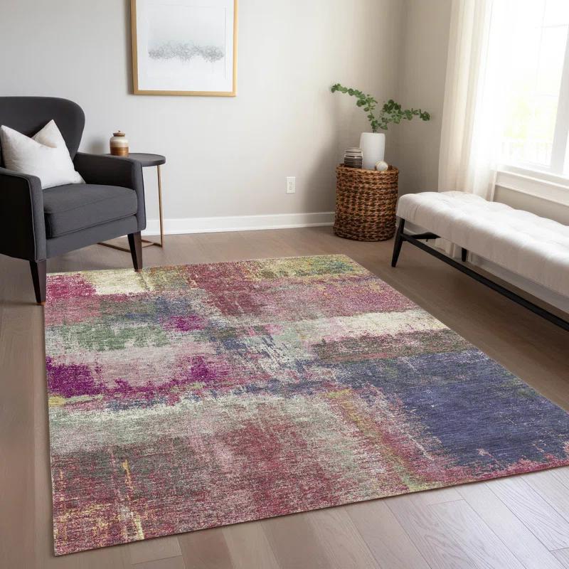 Machine Washable Indoor/Outdoor Christain ACN1354 Blush Rug