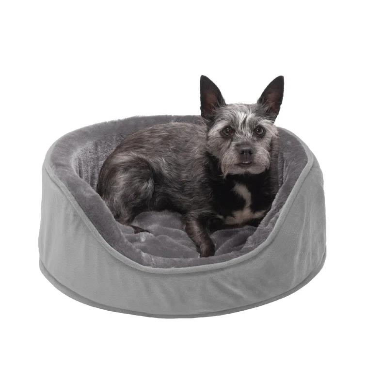 FurHaven Plush & Velvet Oval Dog Bed