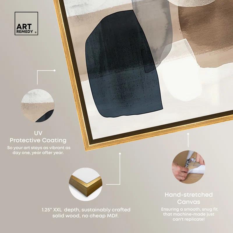 Art Remedy Shapes Abstracts " Layers Of Depth " by Art Remedy on Canvas