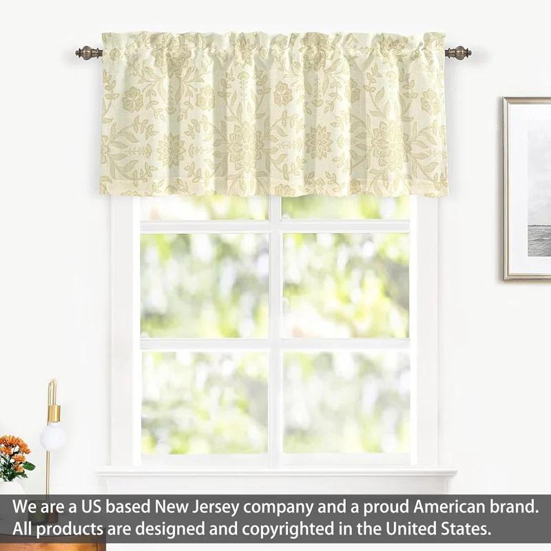 DriftAway Twyla Floral Tailored 52'' W Window Valance