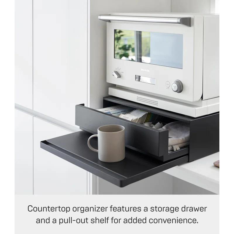 Yamazaki Home Yamazaki Home Countertop Drawer With Pull-Out Shelf, Steel, Holds 37 Lbs