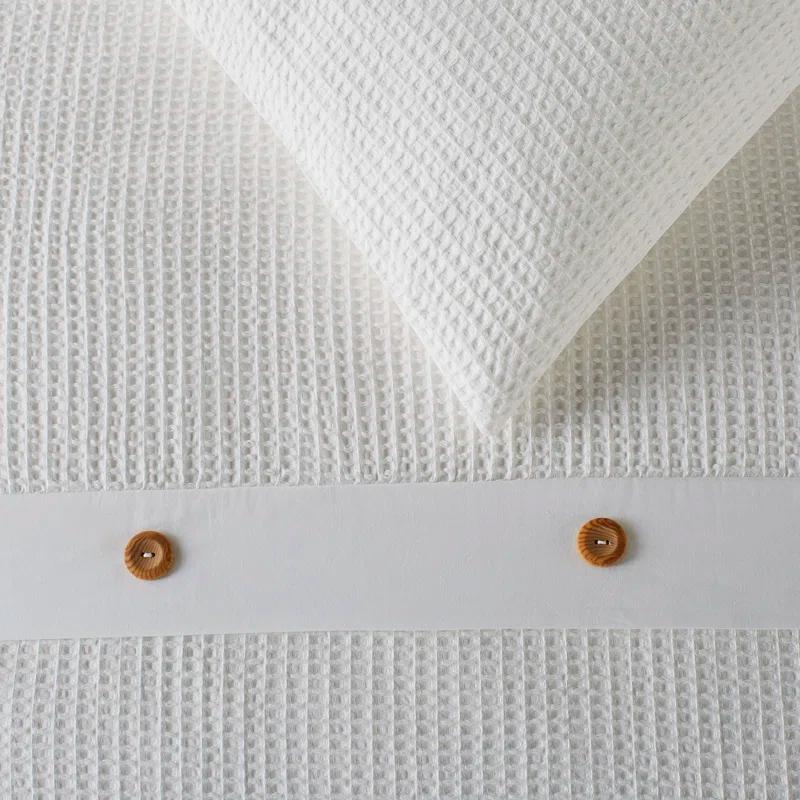 Marcus 3 Piece Cotton Waffle Weave Duvet Cover Set