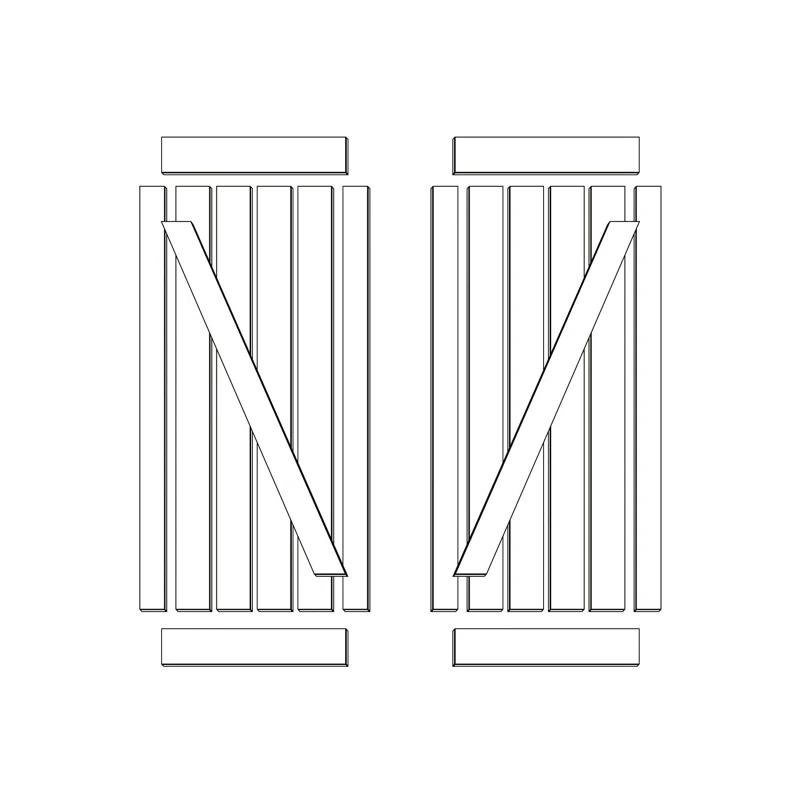 IsLife 36'' x 84'' Solid Wood Paneled Painted without Installation Hardware Kit Barn Door