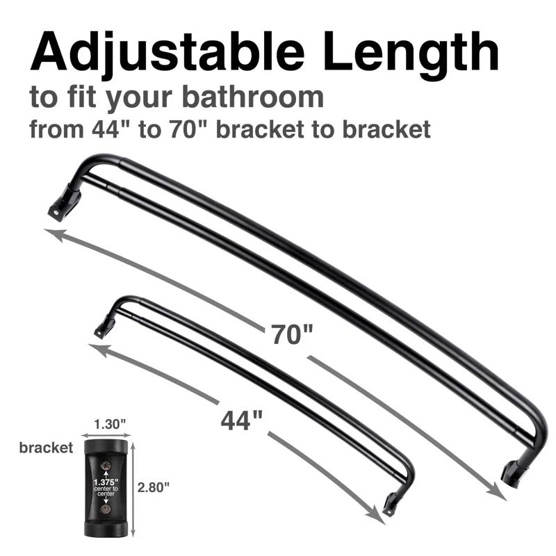 VOMGEB1 Double Curved Shower Rod, Durable Metal Construction
