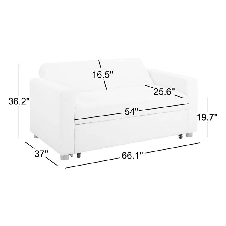Serta Serta Trinity 66.1" Full Size Convertible Loveseat, Dream Coil Comfort, Easy Assembly
