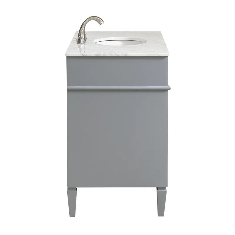 Rivers 40" Free-Standing Single Bathroom Vanity Set with Marble Vanity Top