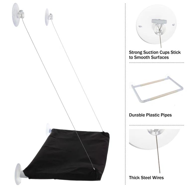 Petmaker PETMAKER Cat Window Perch for Large Cats, Black