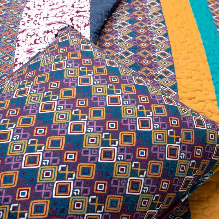 Lush Decor Boho Stripe Reversible Coverlet Set