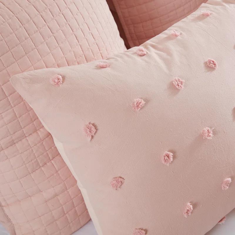 Intelligent Design Brooklyn Cotton Jacquard Duvet Cover Set with Euro Shams and Throw Pillows