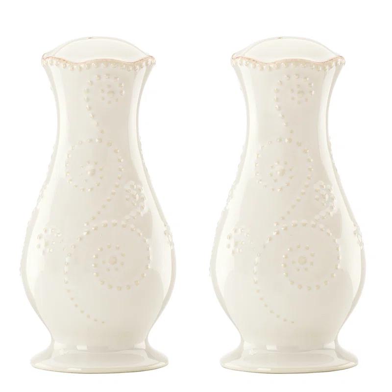 French Perle White Salt and Pepper Shaker Set
