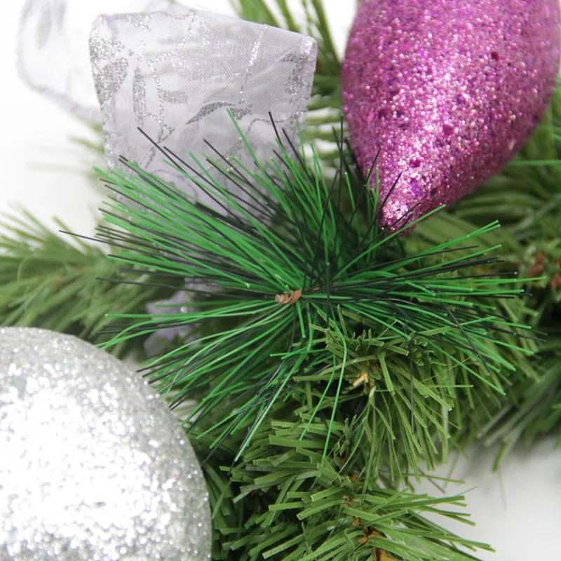 Northlight Seasonal 6' x 9" Foliage Poinsettia and Ornament Artificial Christmas Garland Unlit