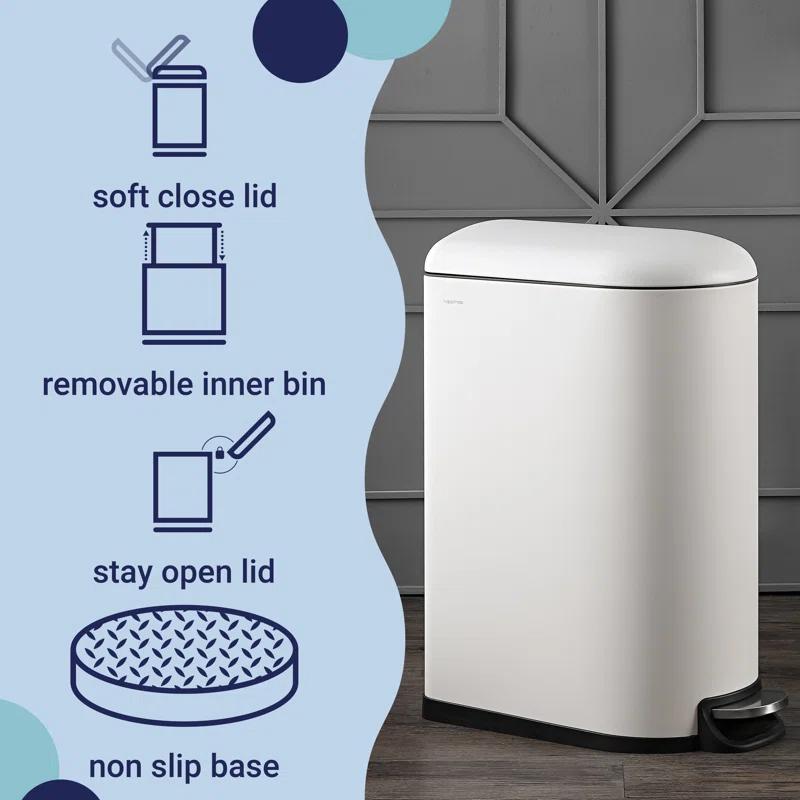 happimess Roland Steel Step On Trash Can & Reviews | Wayfair