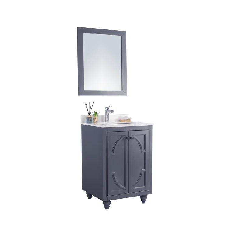 Mercer41 Mundy 24'' Single Bathroom Vanity with Stone Top