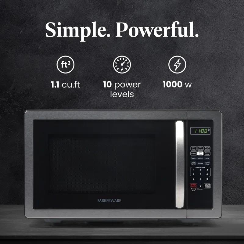 Farberware Farberware Classic Countertop Microwave Oven, 1.1 Cubic Feet cu. ft., 1000 watts, with Child Lock