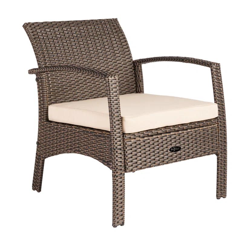 PatioSense Patio Sense Bondi Armchair-Lightweight & Durable - Low Maintenance -Khaki Cushion Included - Mocha