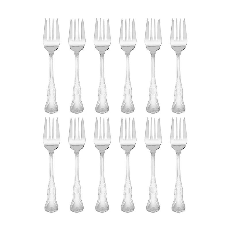 Wallace Wallace Hotel Lux 77-Piece 18/10 Stainless Steel Flatware Set, Silver, Service for 12