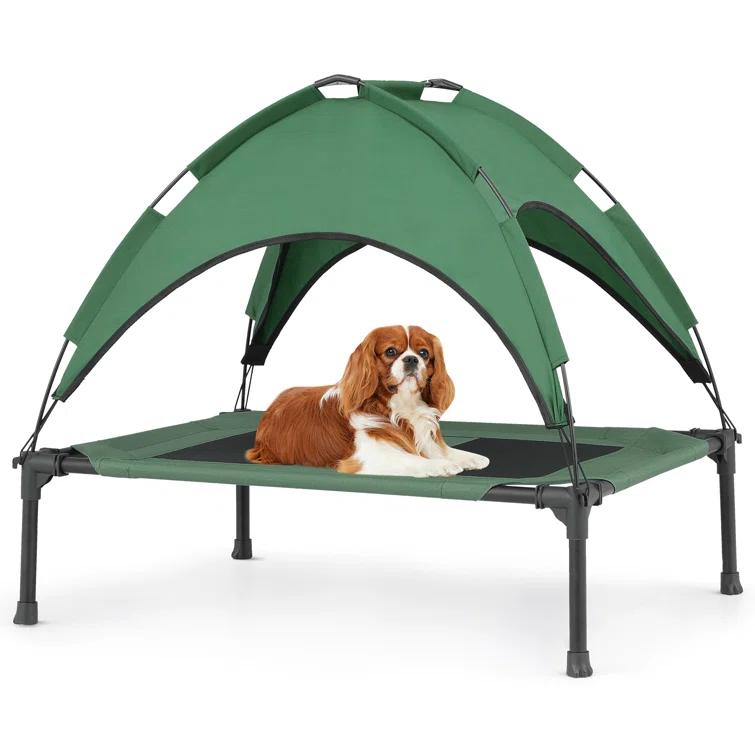 Tucker Murphy Pet™ Elevated Dog Bed With Canopy, Outdoor Dog Cot With Removable Canopy Shade Tent, Raised Pet Cot