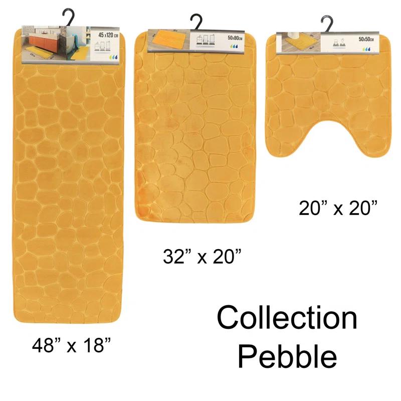 Evideco Pebble Runner Mat - Memory Foam - 48"L x 18"W for Kitchen, Bathroom and more